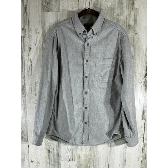 Eddie Bauer Mens Flannel Button Up Shirt Size Small Light Heather Gray - Picture 1 of 7
